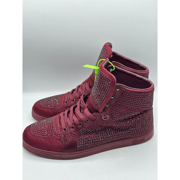 GUCCI Coda Signature High Sneakers Red Crystal Studs Sz 10.5G/US 11 $1190 main image 9